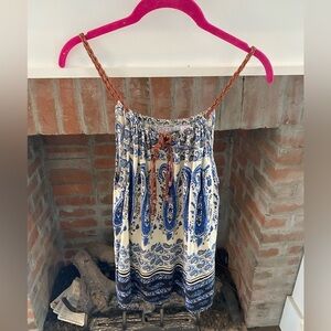 Pink Cattlelac Handkerchief Shirt Tie Front Western Streetwear Medium Festival​